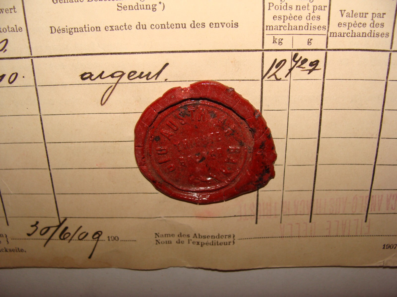 $ Letter Palestine 1909 Bank Anglo Austria Red Stamp Jerusalem Trieste Italy