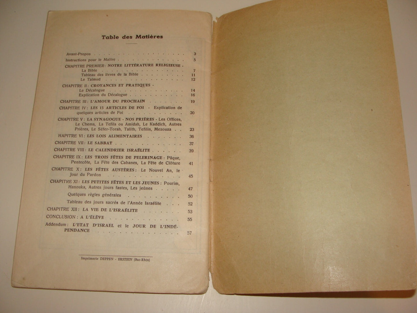 Book Jewish Judaica 1950s French France Rabbi Kids Children Religious Education