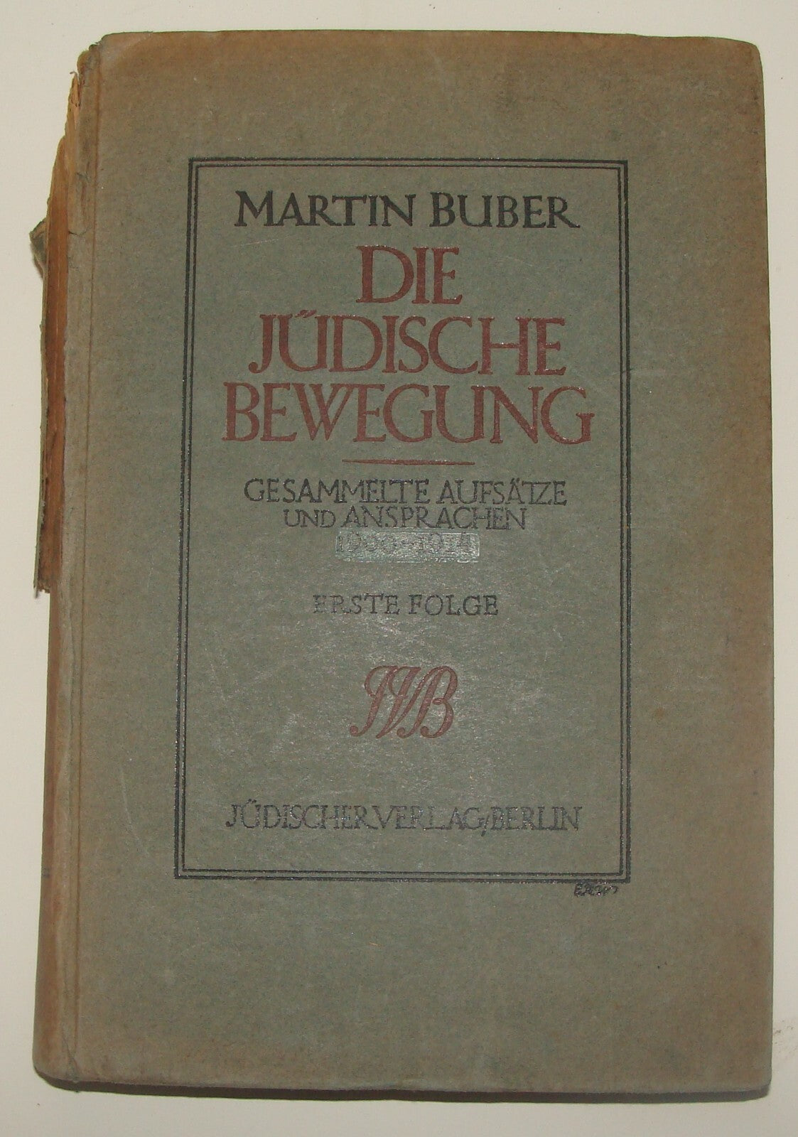 Germany Book Jewish Judaica 1920 German Martin Buber Judische Bewegung History