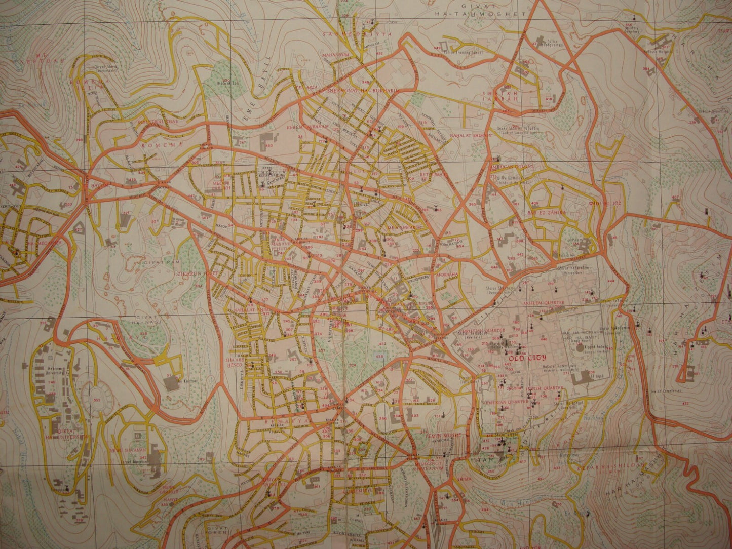 Map Jewish Israel Israeli JERUSALEM 1968 Post Six Day War LARGE 66x76 cm