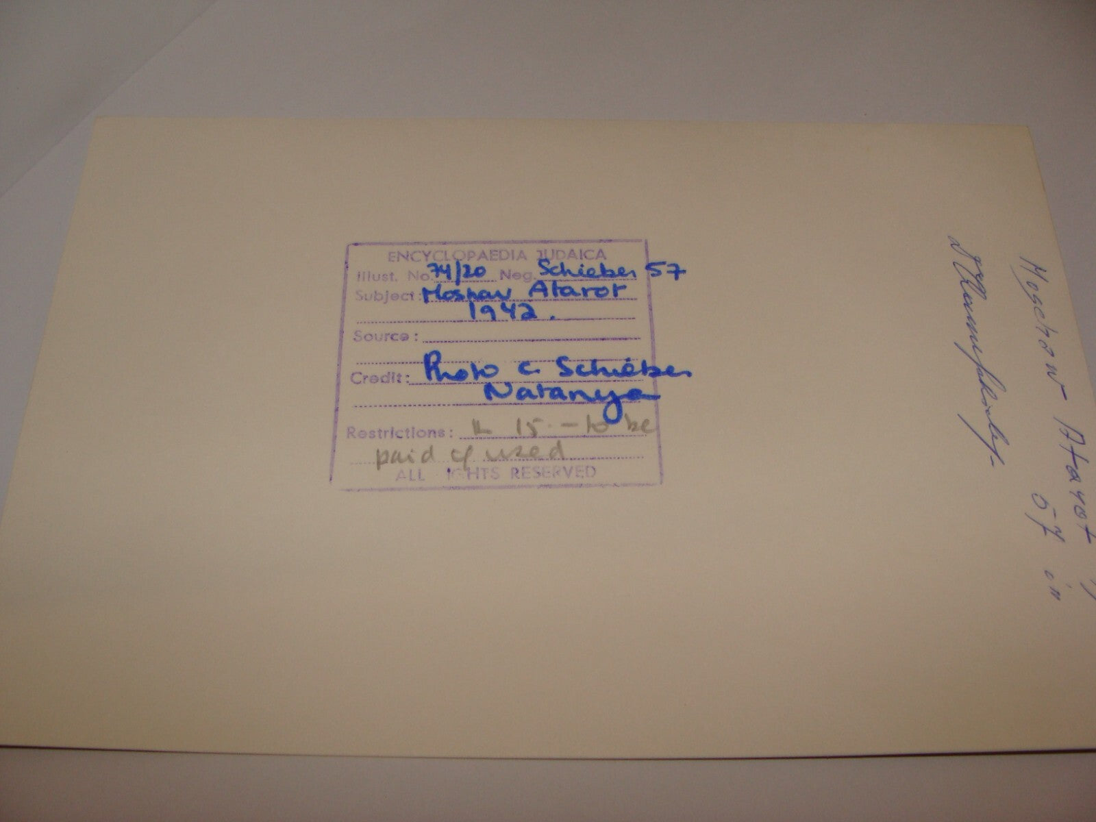 Photo Palestine Jewish Judaica Israel Moshav Atarot 1942