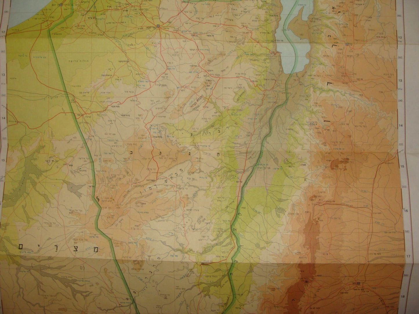 Map Jewish Judaica ISRAEL Hebrew Guide 1965 Pre Six Day War