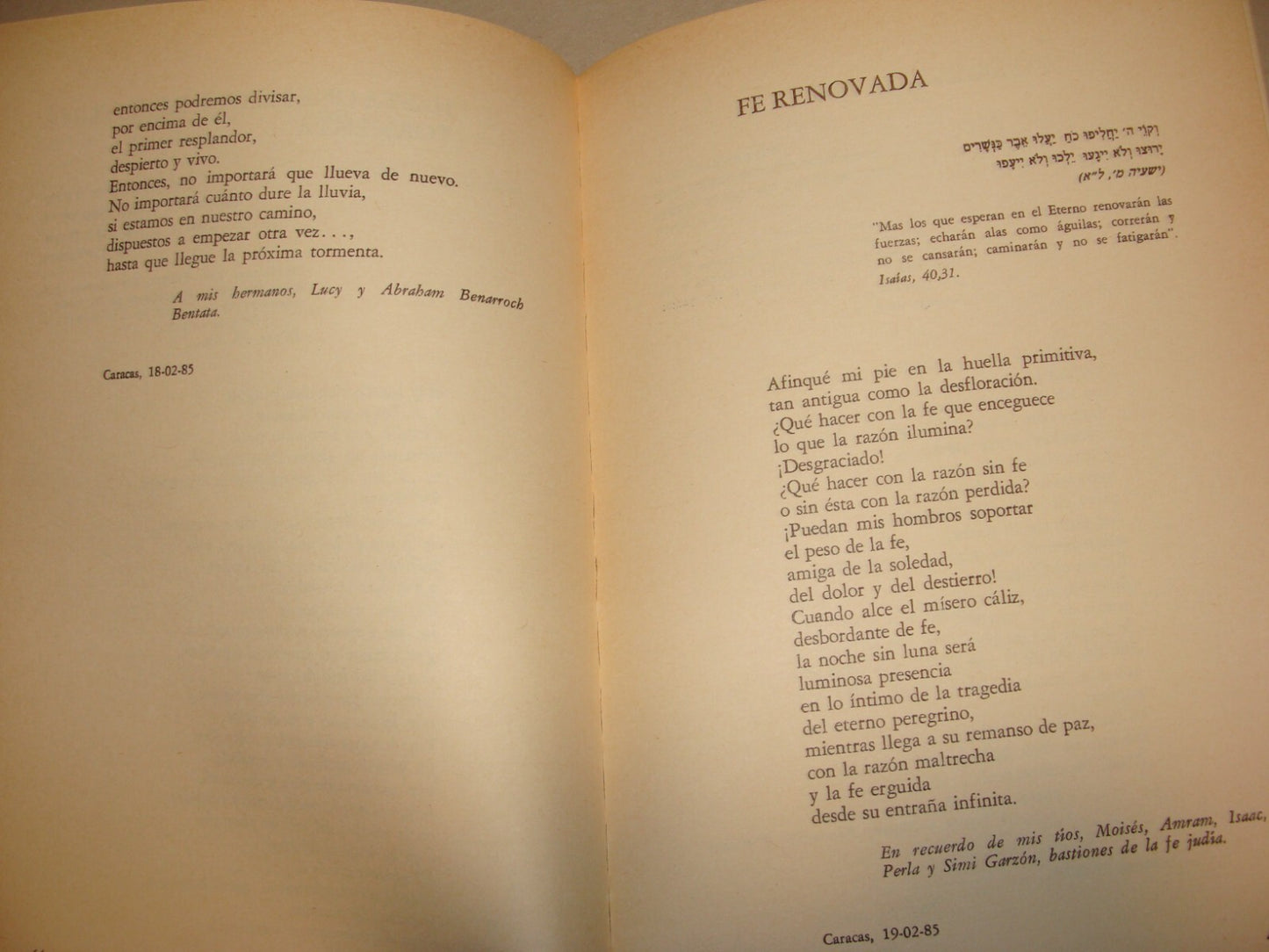 Book Jewish Spanish 1987 Venezuela Caracas Moises Garzon Sarfaty Serfaty SIGNED