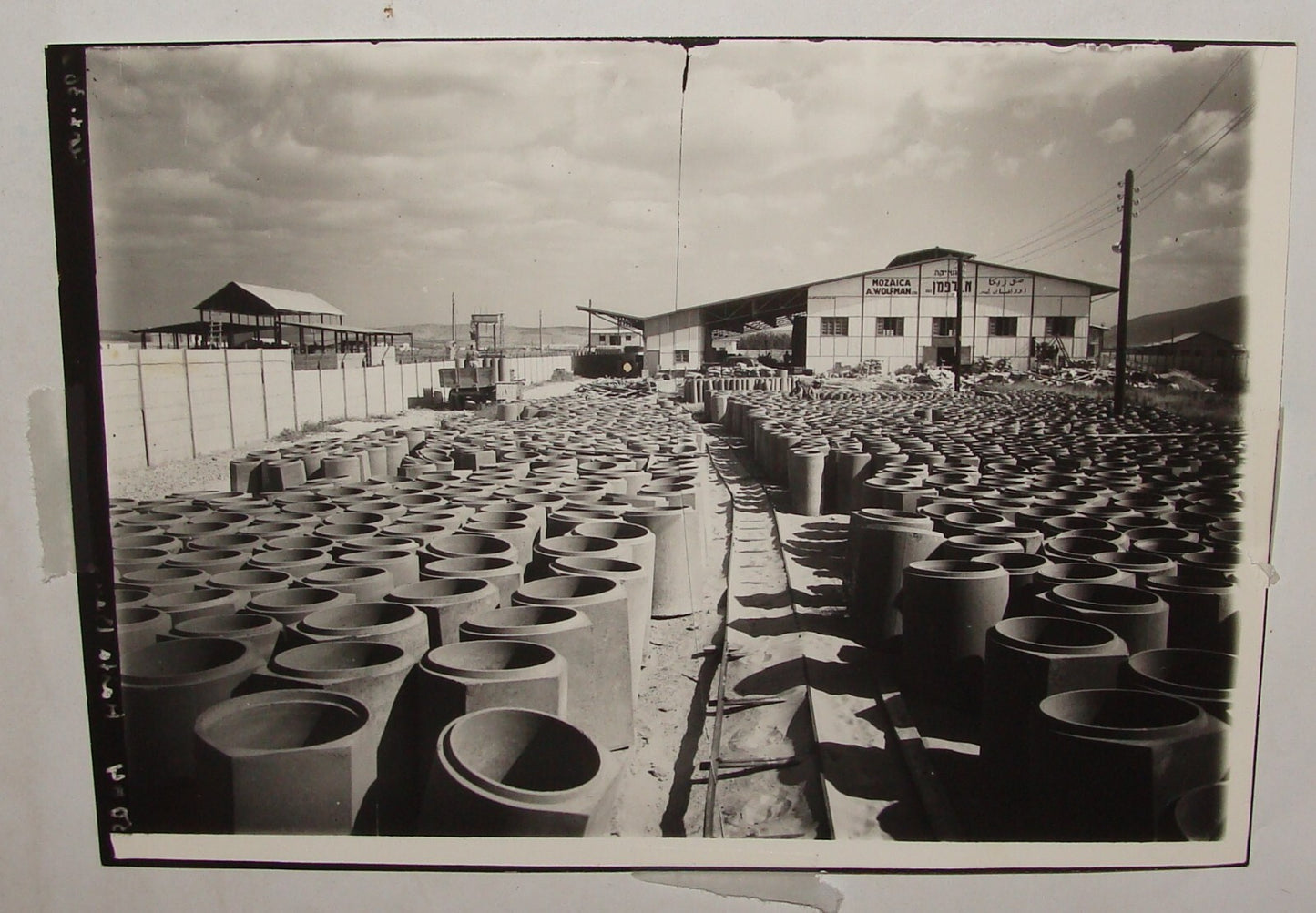 Photo Print, 1936 Palestine Israel Haifa Cement Factory Company Hebrew Jewish