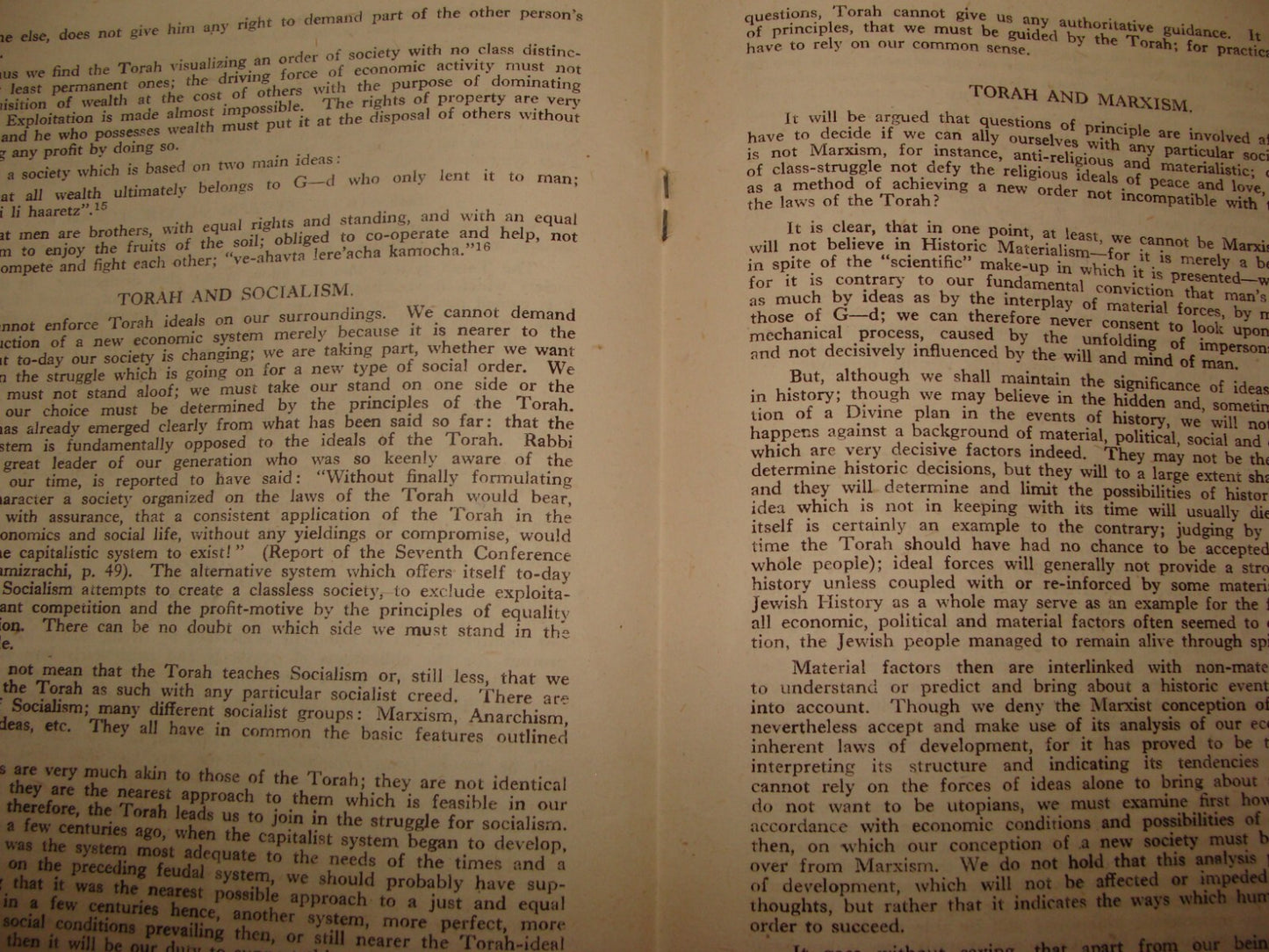 Jewish Judaica 1944 TORAH AND SOCIAL ORDER Rabbi Heinemann Zionist London Youth