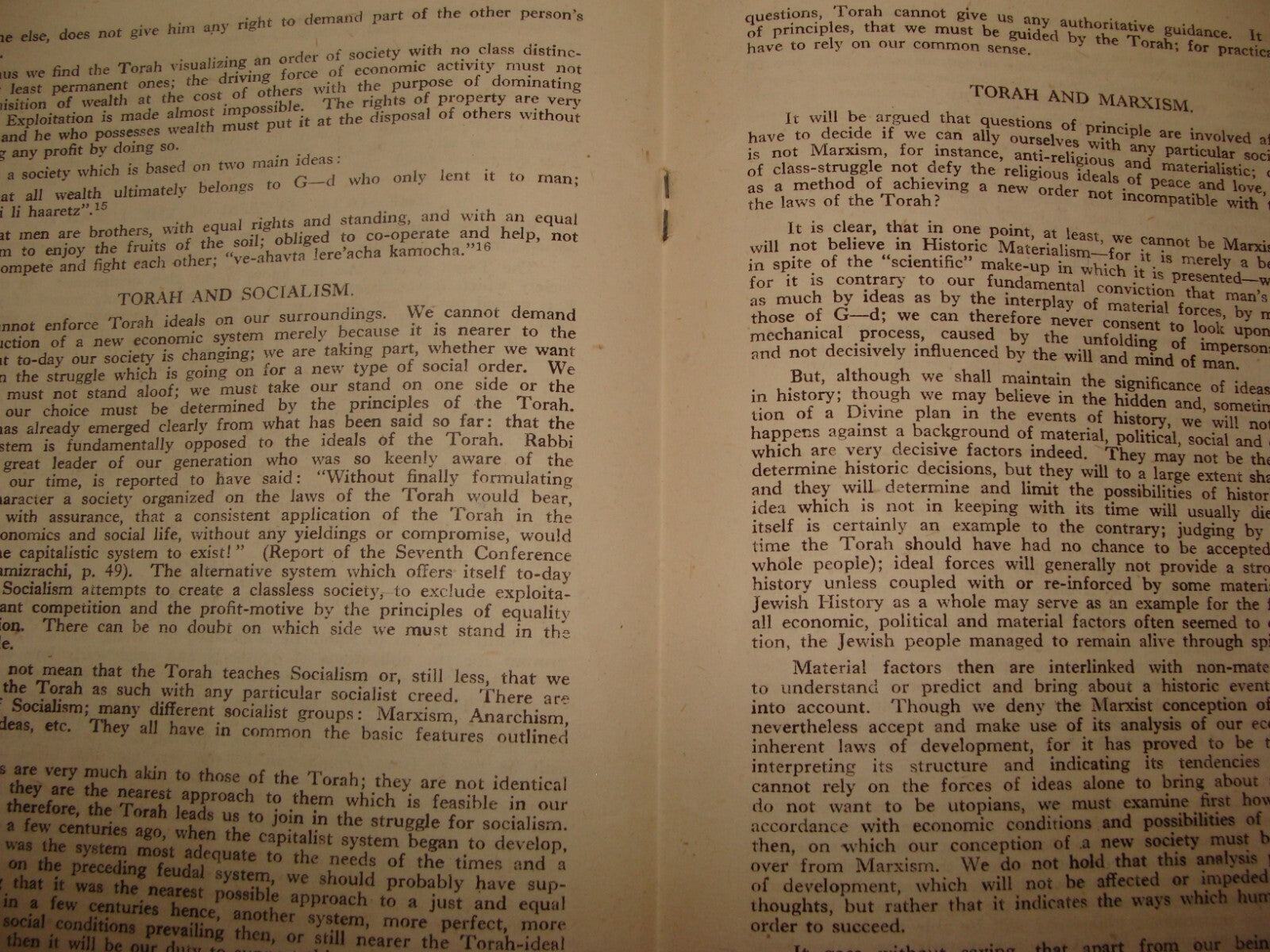 Jewish Judaica 1944 TORAH AND SOCIAL ORDER Rabbi Heinemann Zionist London Youth