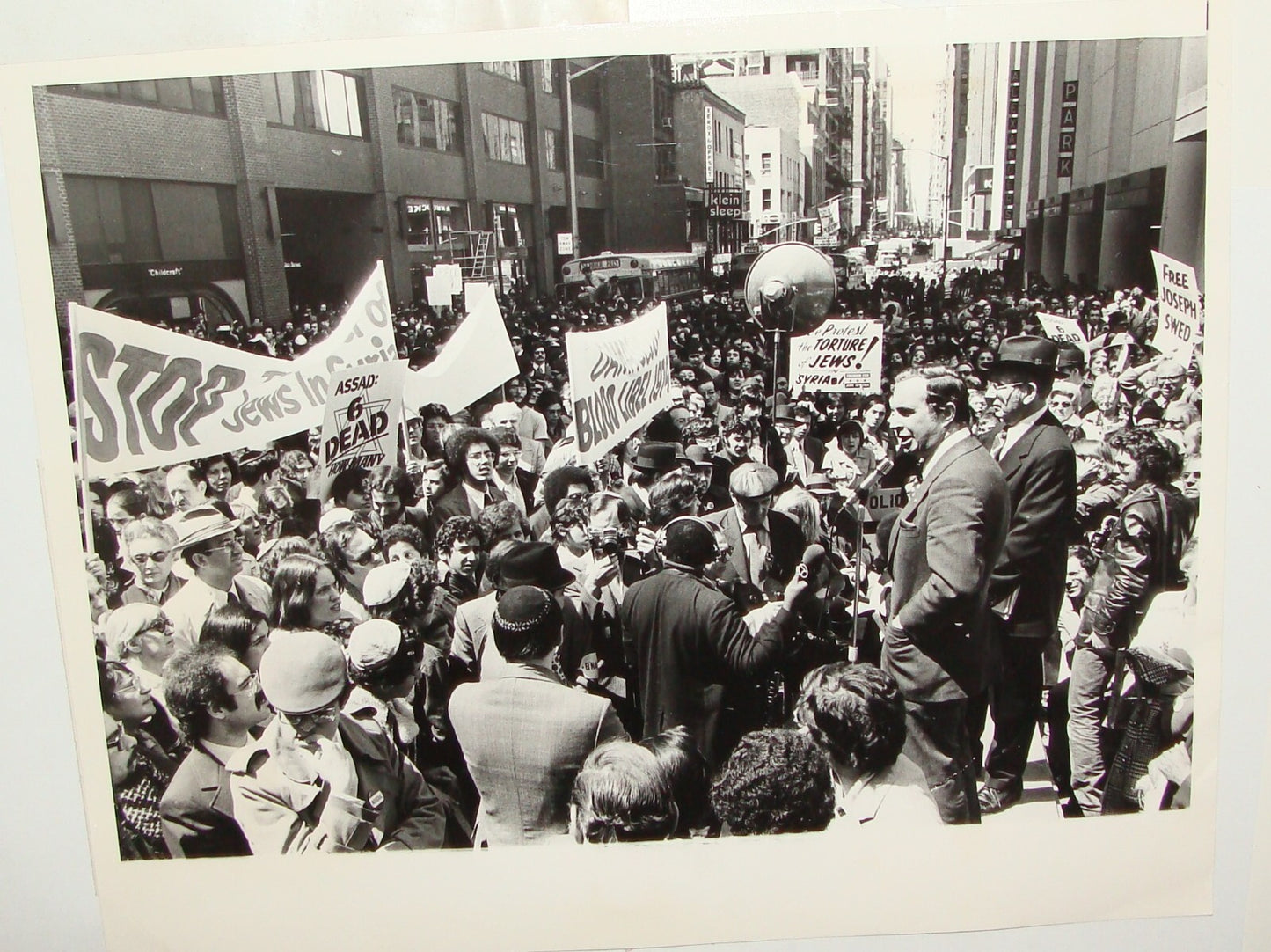 $ Photo Jewish American Judaica 1974 x2 Protest Syrian Jews War New York USA