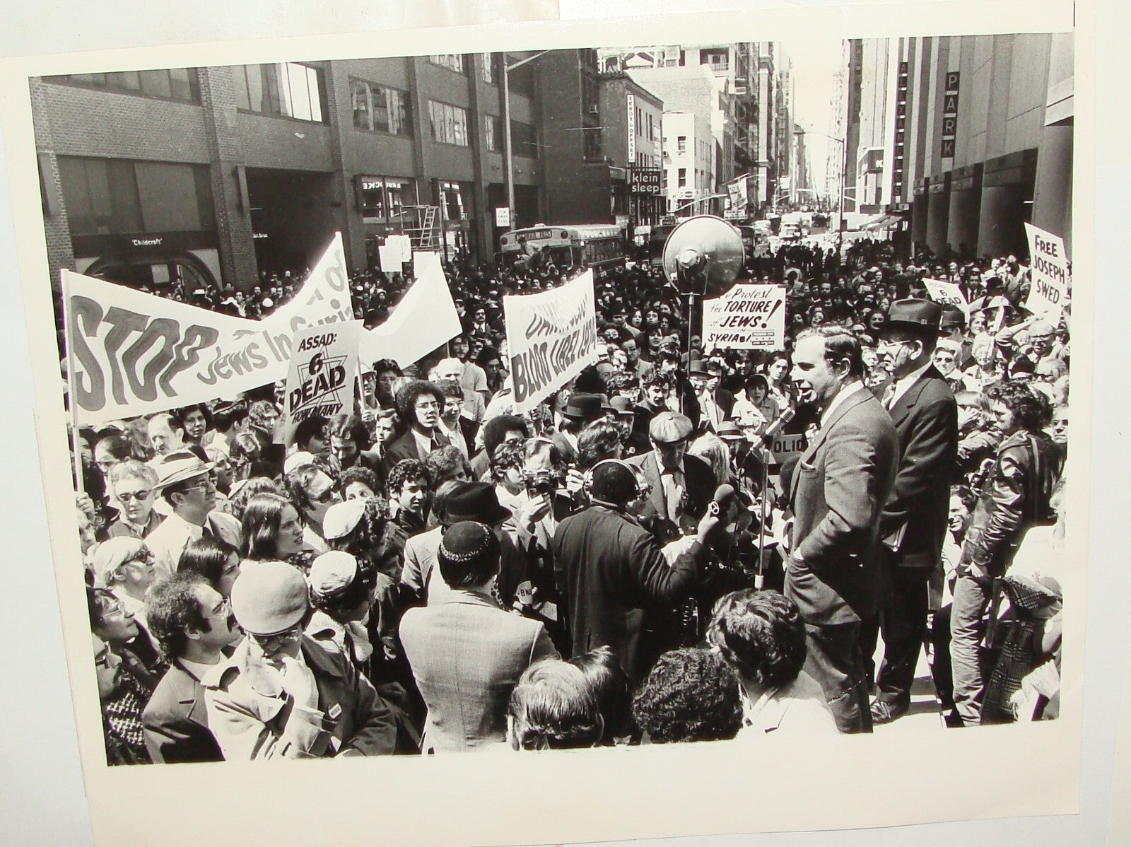 $ Photo Jewish American Judaica 1974 x2 Protest Syrian Jews War New York USA