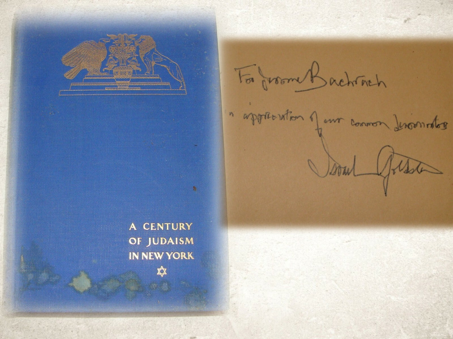 1930 Jewish A CENTURY OF JUDAISM IN NEW YORK Rabbi Israel Goldstein SIGNED 1ST