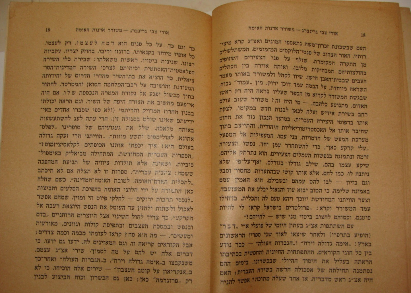 Book Jewish Judaica 1945 Palestine Israel Hebrew Poetry Uri Zvi Grinberg History