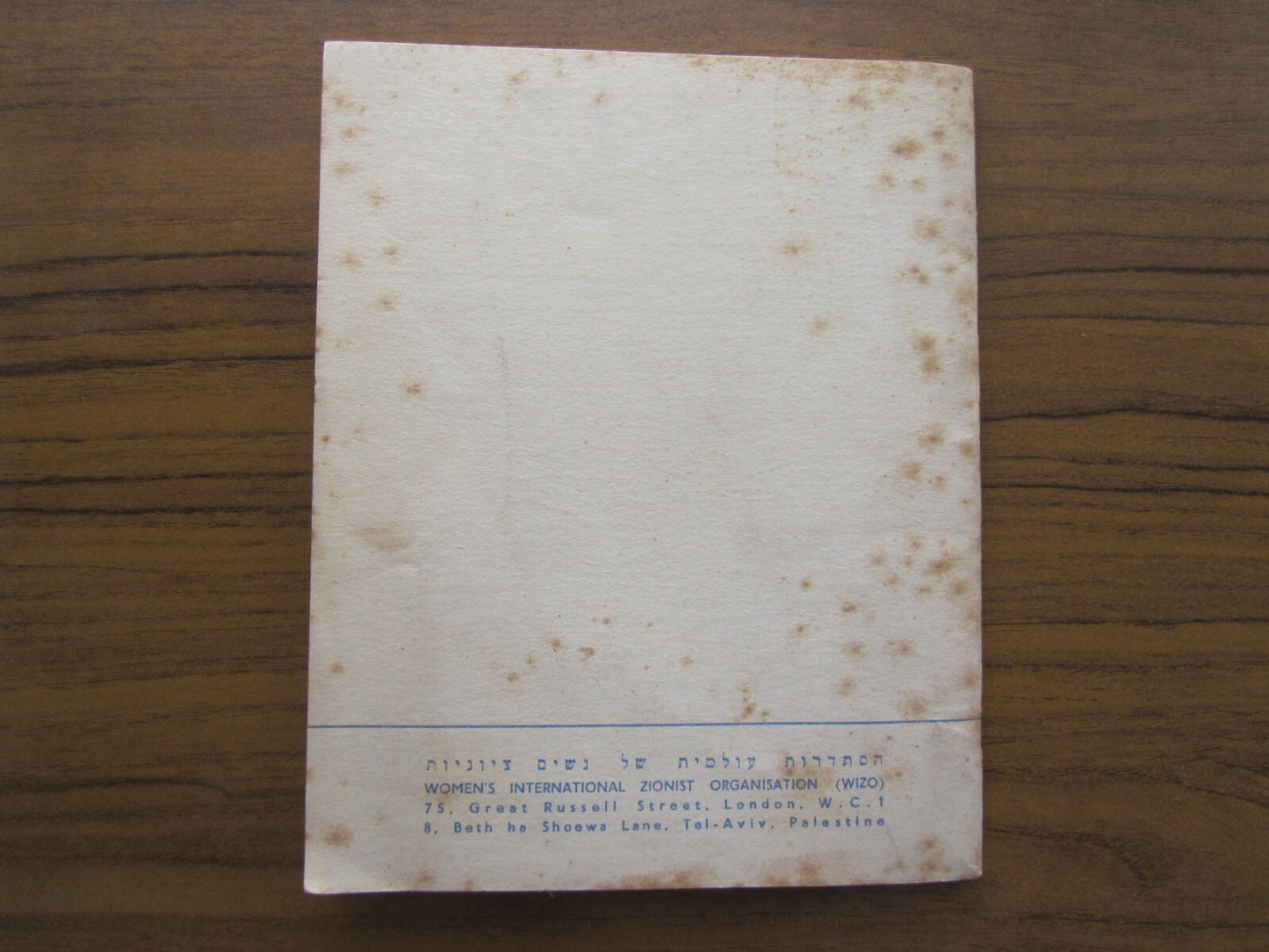 Booklet Palestine Judaica WIZO Zionist Women Org. Review 1948 Jewish State ויצ"ו