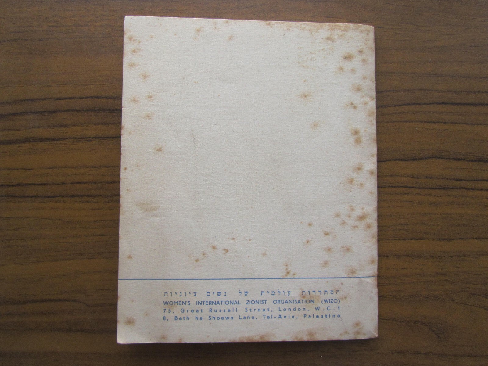 Booklet Palestine Judaica WIZO Zionist Women Org. Review 1948 Jewish State ויצ"ו