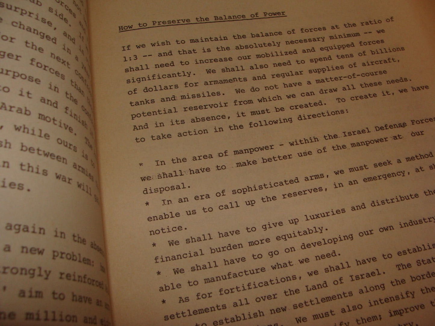 Pol Jewish Israel Israeli Government Foreign Affairs SHIMON PERES Speech 1974