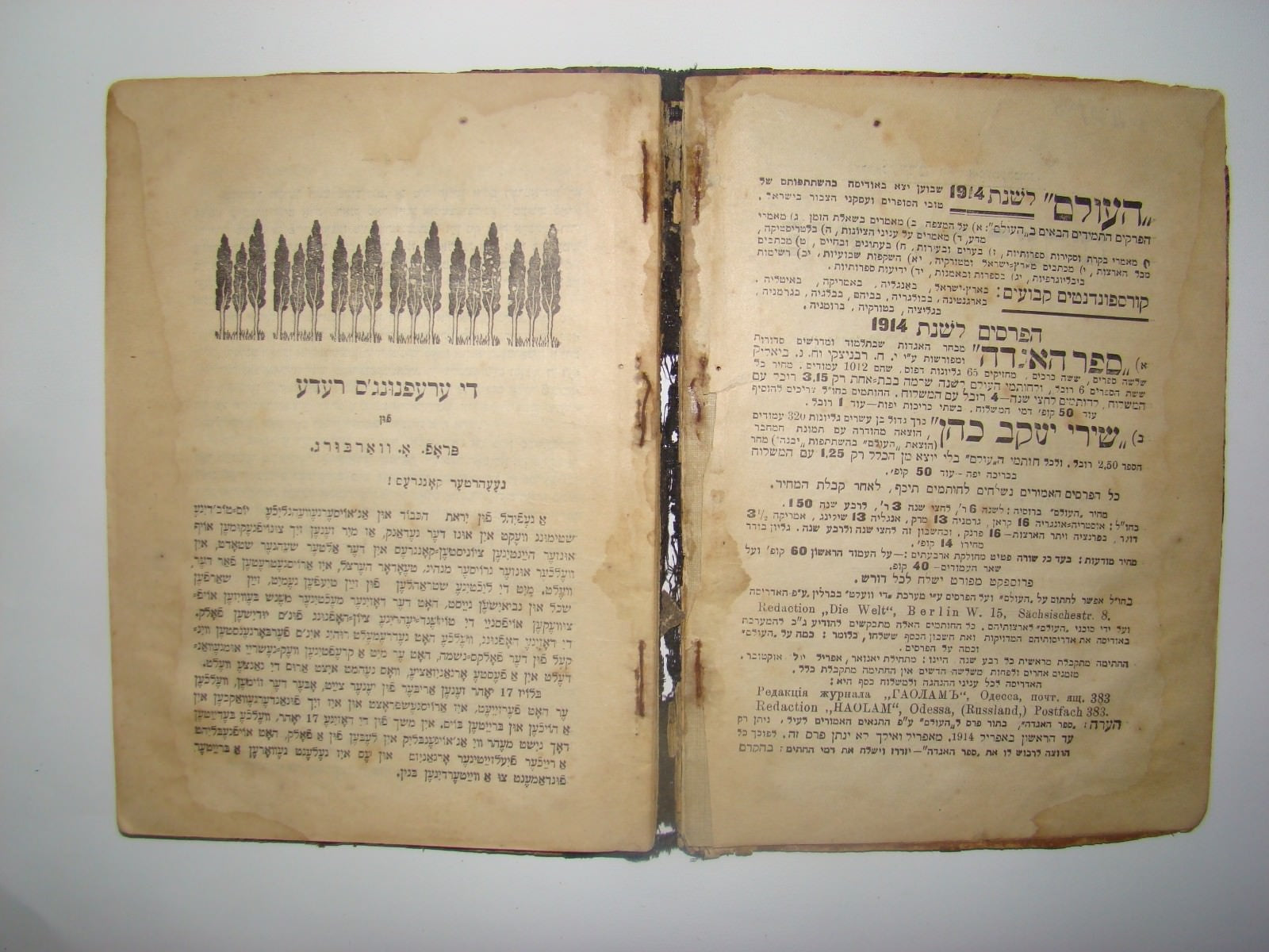 Book Jewish Judaica Yiddish Warsaw Poland Zionist 1914 Congress Speech Weizmann