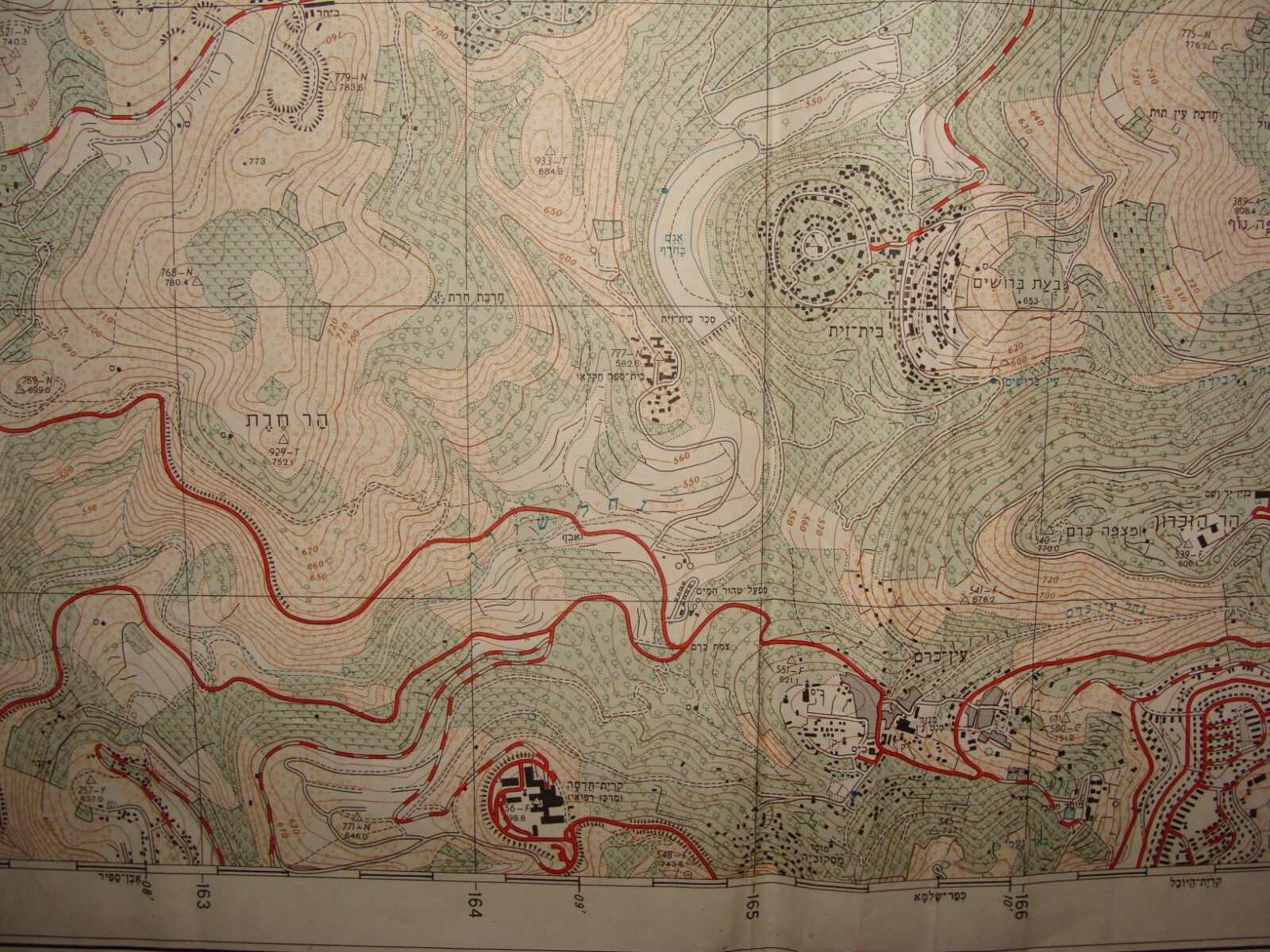Map Israel Jerusalem EIN KAREM Area Hebrew 1964 Pre Six Day War Arab Settlements