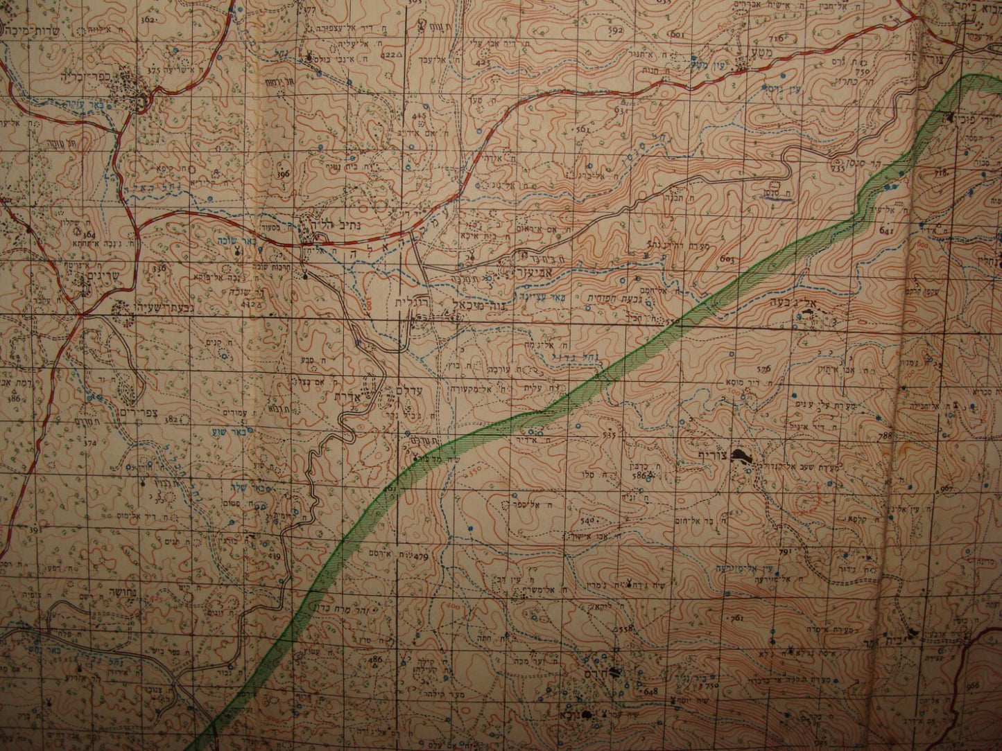 MAP Jewish Judaica 1962 Pre Six Day War Israel JERUSALEM Area Hebron Bethlehem