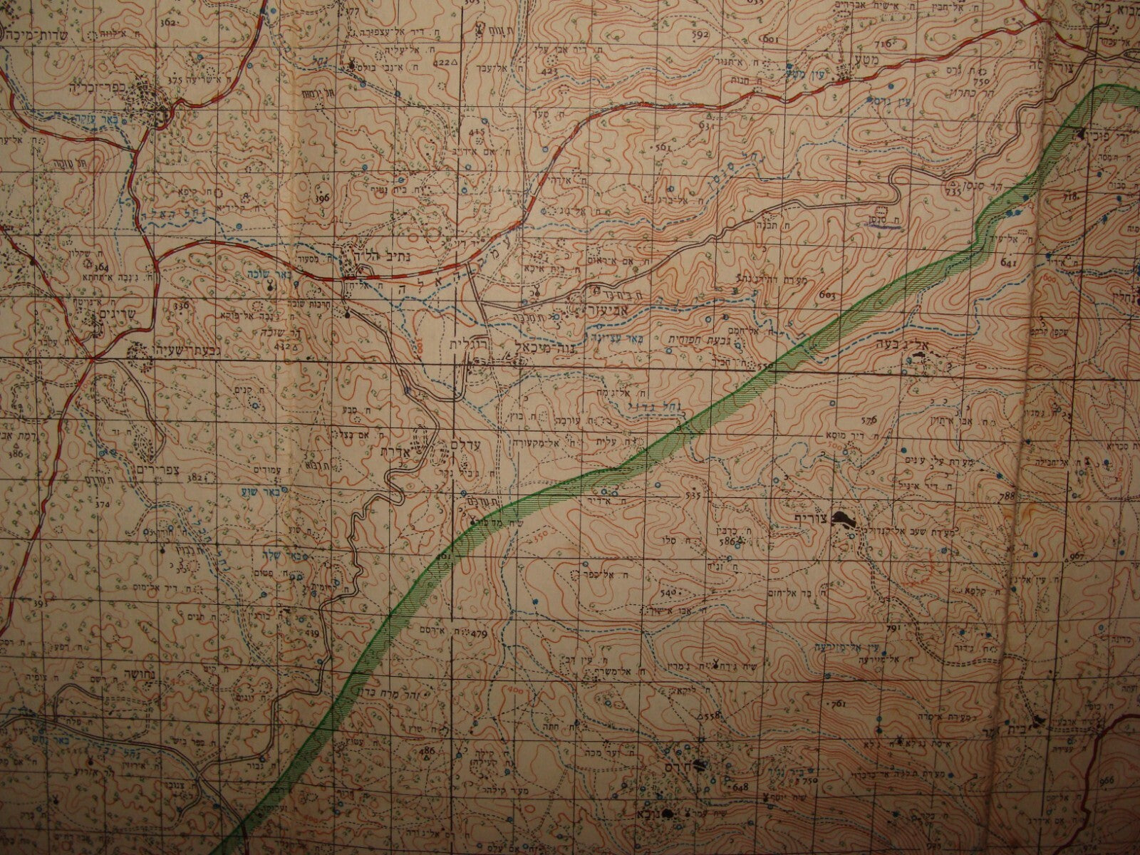 MAP Jewish Judaica 1962 Pre Six Day War Israel JERUSALEM Area Hebron Bethlehem