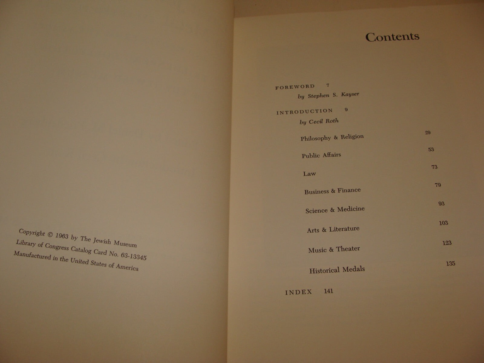 Book Jewish Judaica Great Portraits in Metal Cecil Roth 1963 Art Plaque Medal