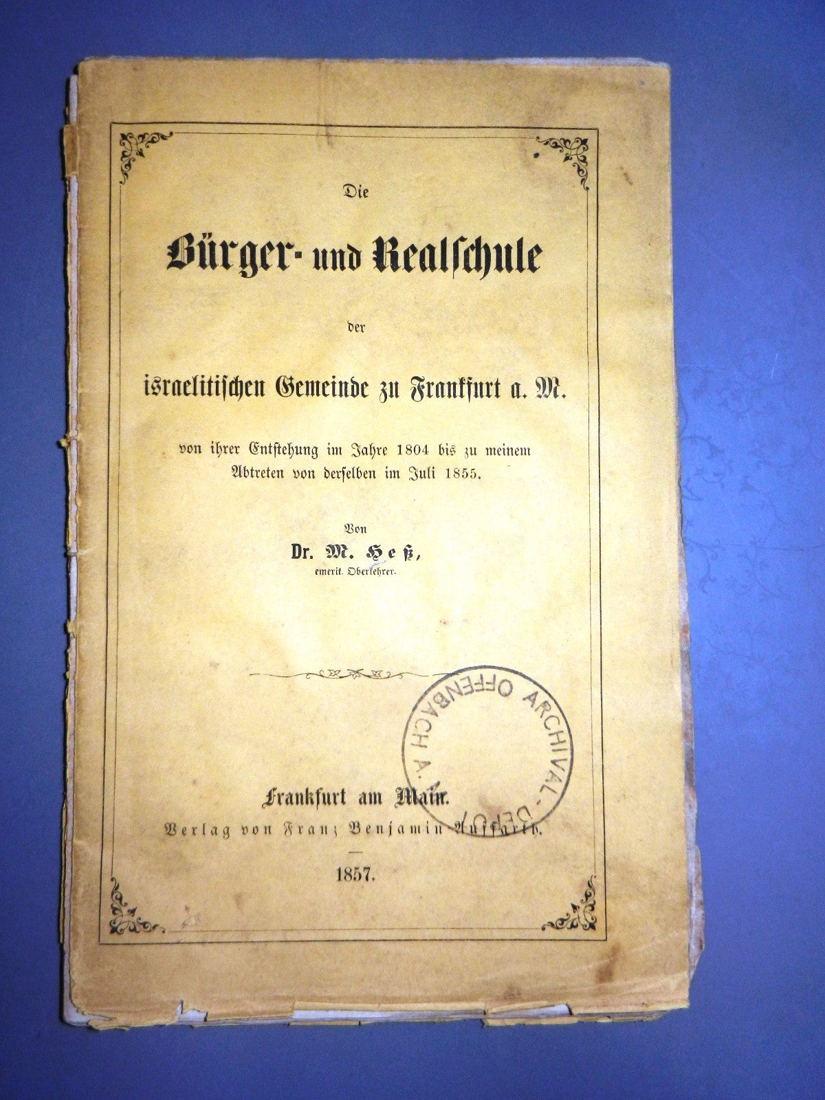 Germany Book Jewish judaica antique 1857   hebrew rabbi Israelite gemeinde bible