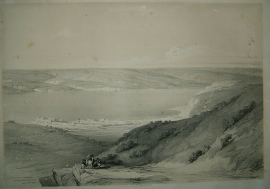 DAVID ROBERTS The Sea of Tiberias looking towards Bashan Lithograph