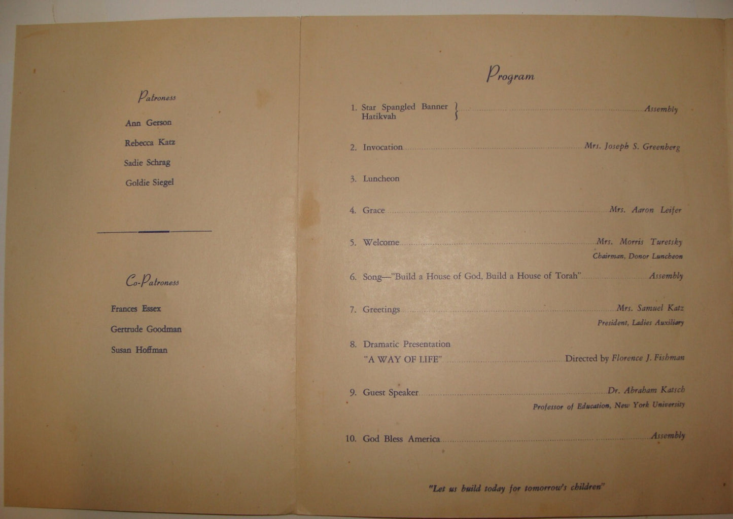 Ad Jewish Judaica Ladies Auxiliary Yeshivah of Flatbush 1950 Luncheon NY