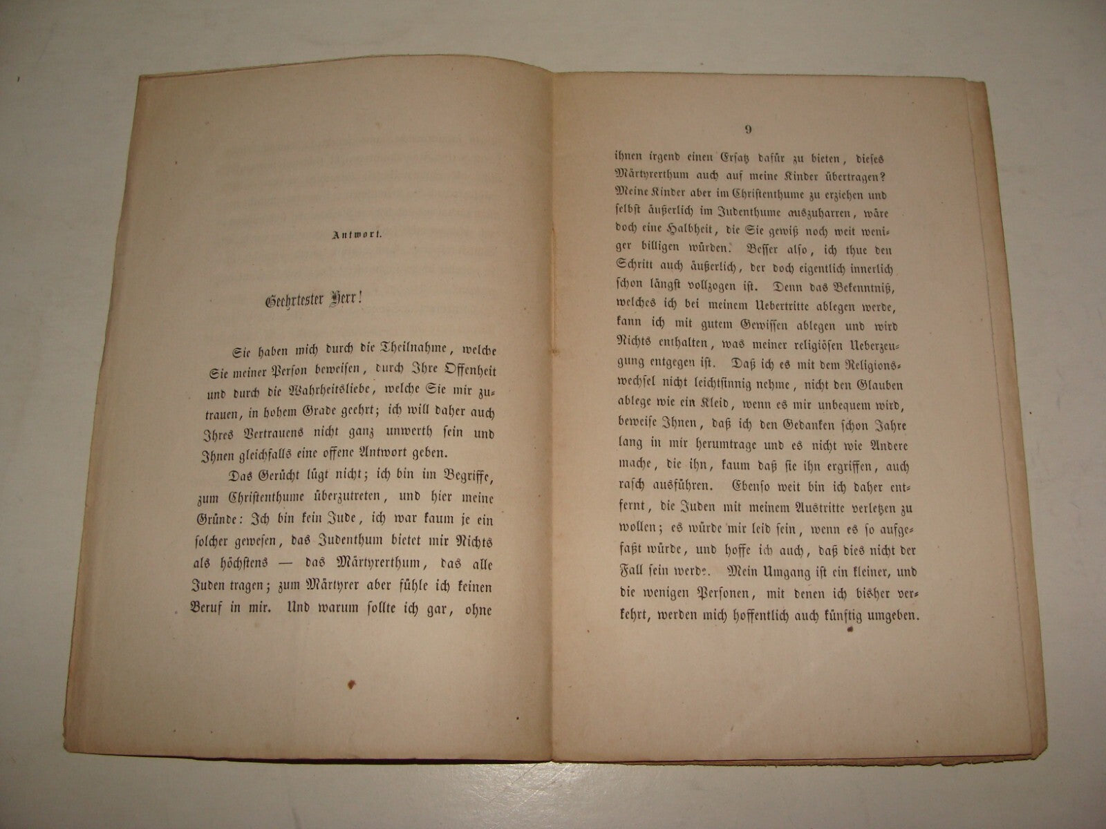 Germany Book Jewish Judaica 1858 German LEAVING JUDAISM Rabbi Abraham Geiger