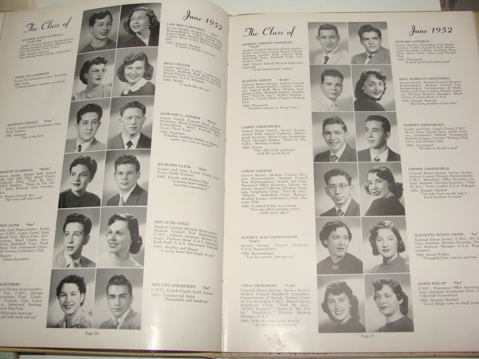 Jewish Judaica 1953 Progress Von Steuben High School Chicago Yearbook Hebrew
