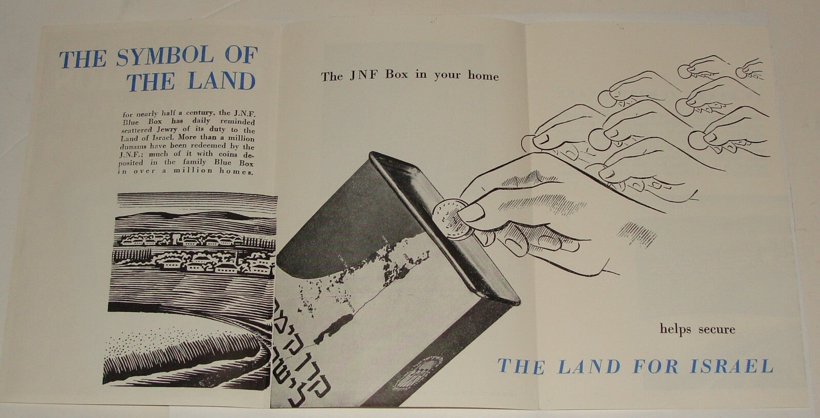 National Fund Palestine Judaica Jewish Charity Box Israel Zionist Brochure 1949?