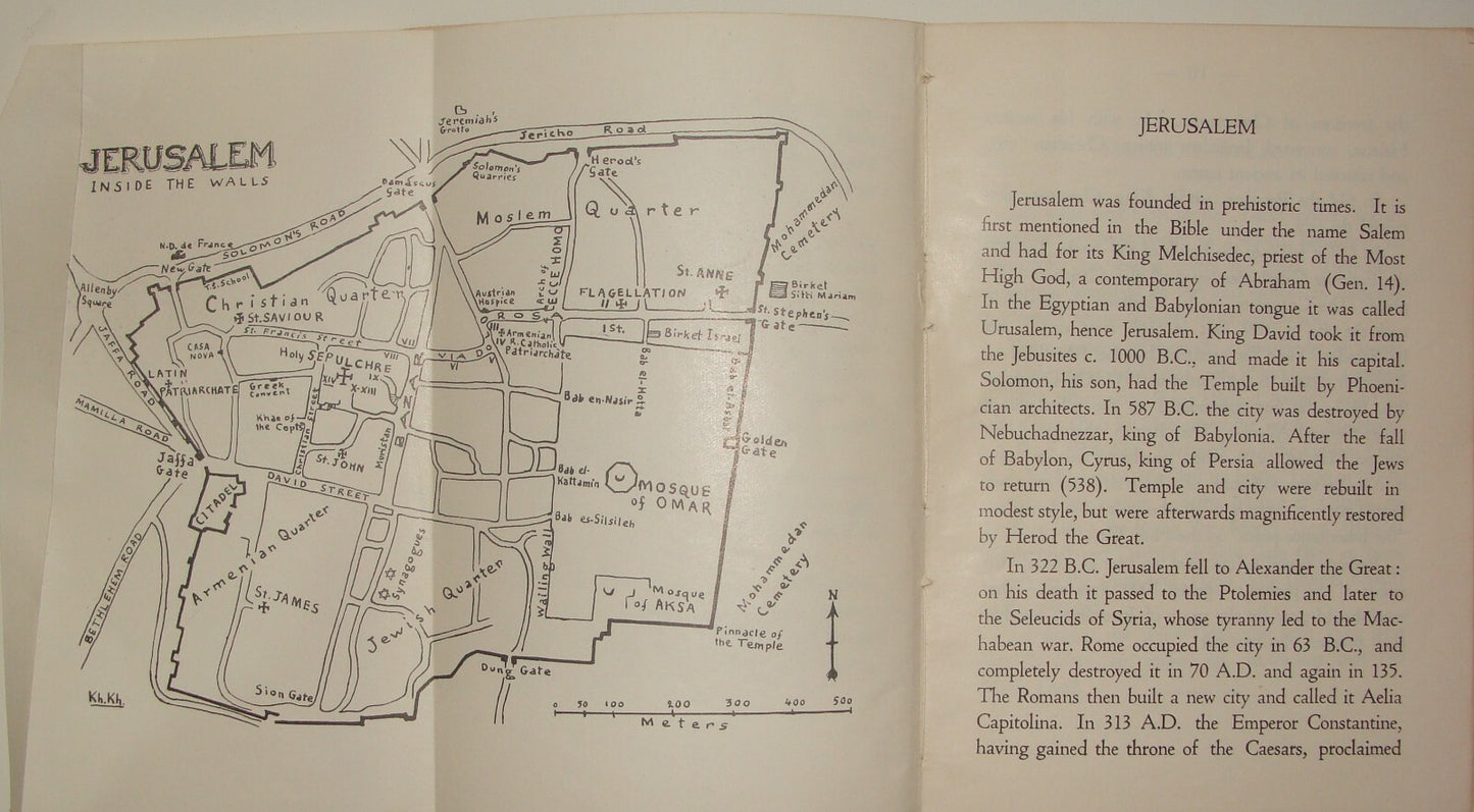 Jewish Judaica 1966 Jerusalem And Its Environs Book Map Photos Eugene Hoade 