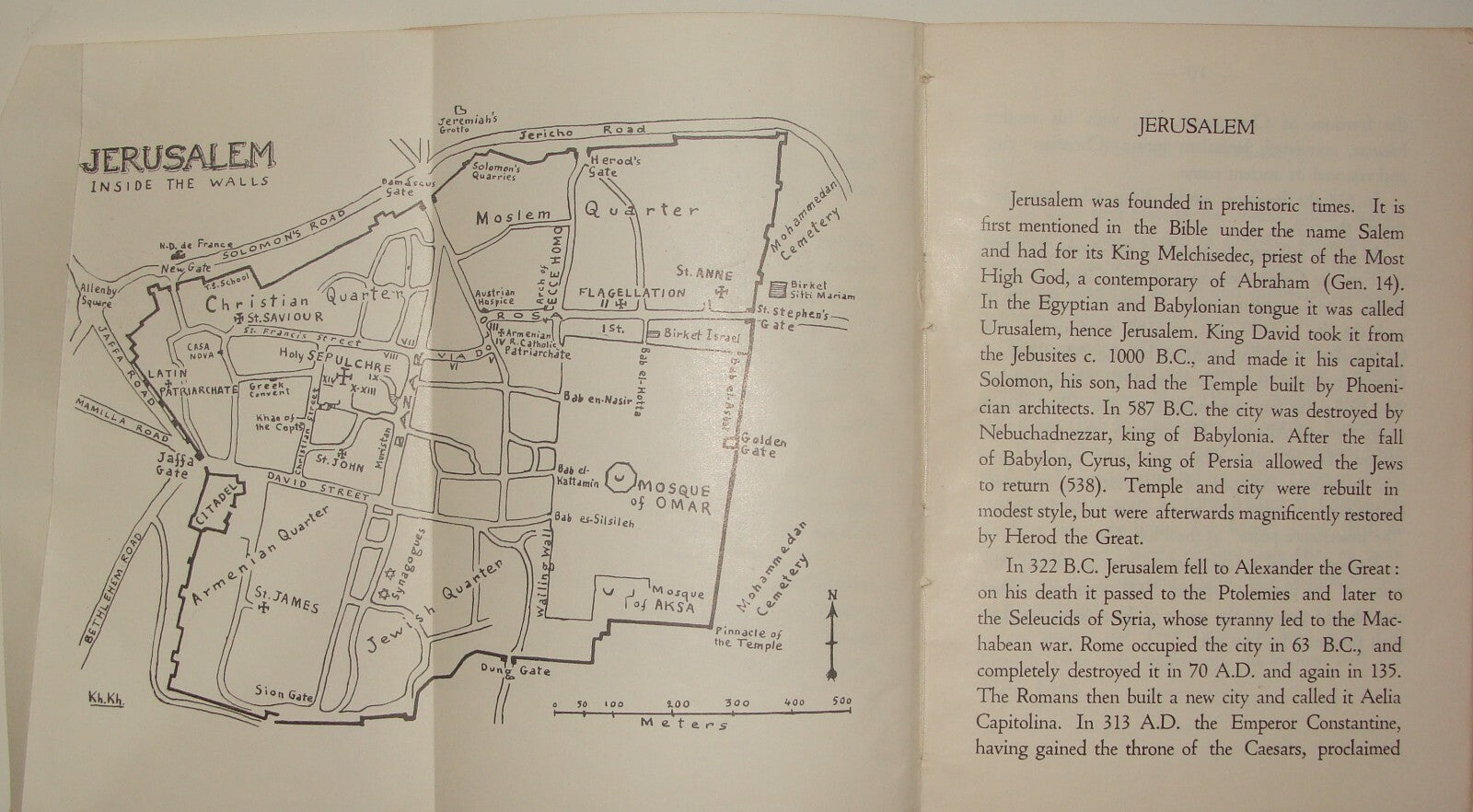 Jewish Judaica 1966 Jerusalem And Its Environs Book Map Photos Eugene Hoade 