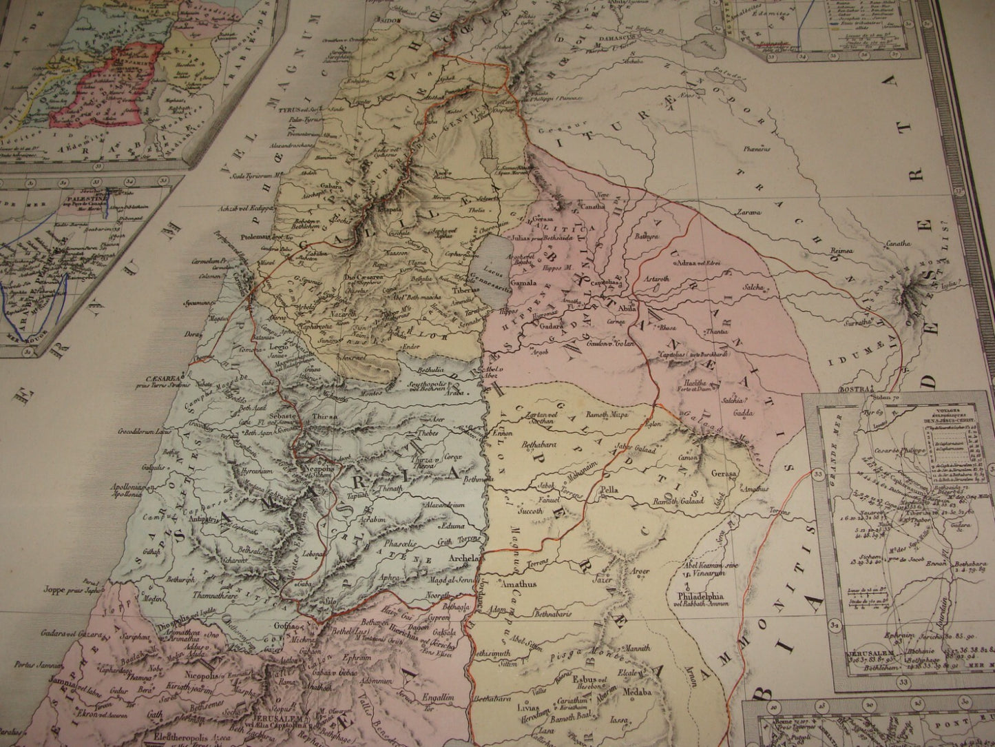 Map Palestine ANTIQUE c. 1875 Roman Holy Land Andre Brue