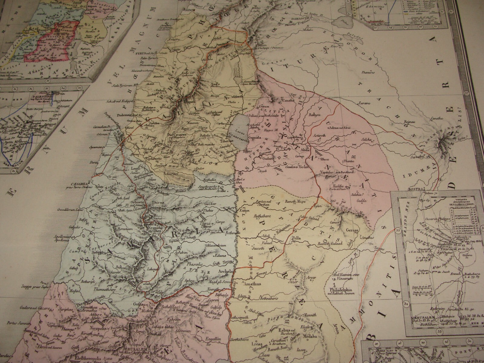 Map Palestine ANTIQUE c. 1875 Roman Holy Land Andre Brue