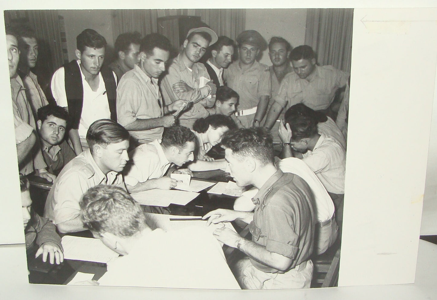 Photo Print Jewish Israel Army , Israeli Military Census 1948 Independence War