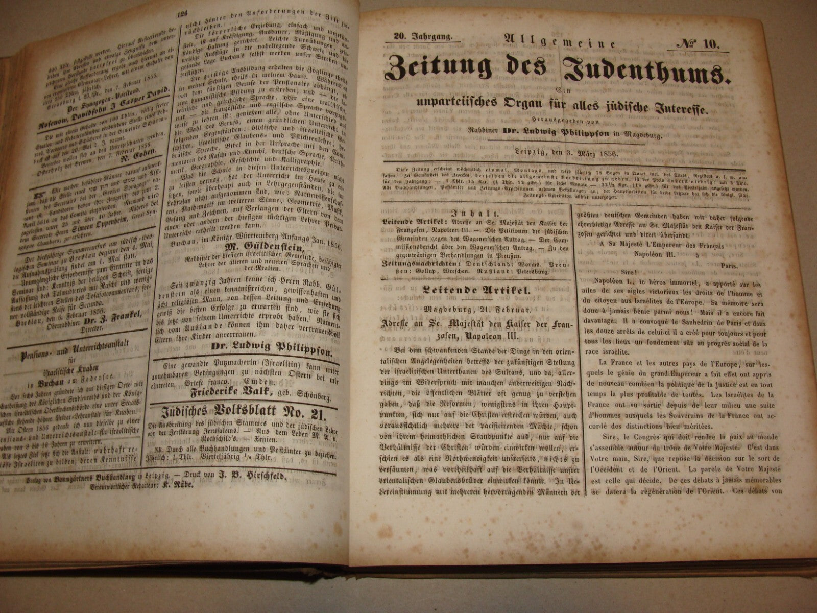 Germany Newspaper Jewish Book Judaica German Leipzig COMPLETE YEAR X52 ISSUES