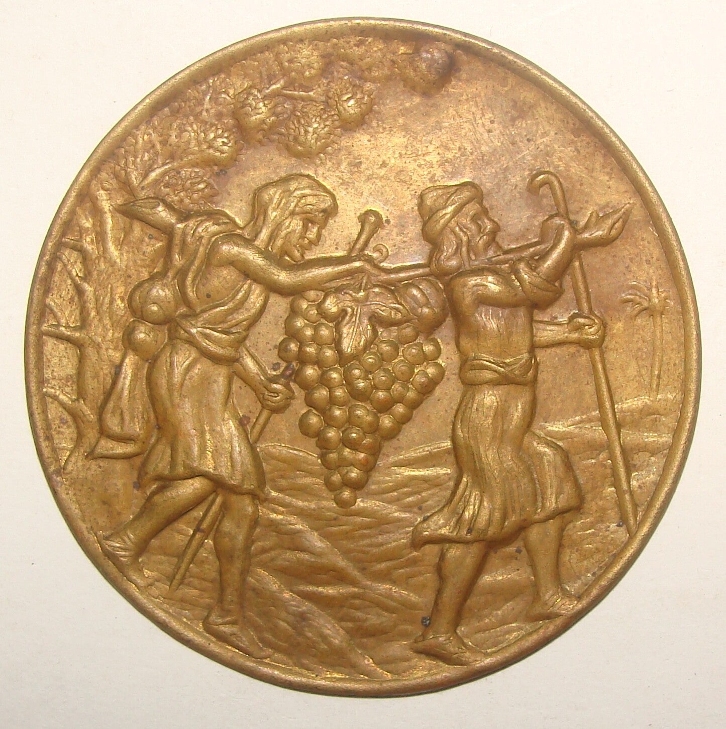 Jewish Judaica Palestine Israel Israeli Bezalel Biblical Bronze Plaque Art