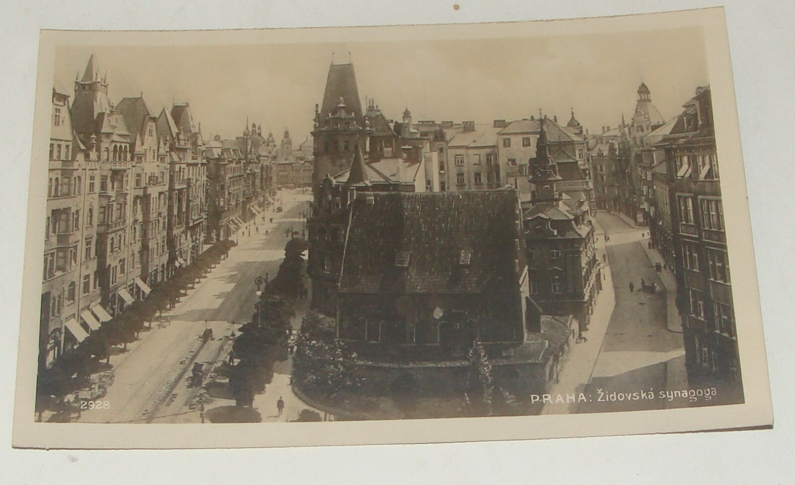 Photo Jewish Card Judaica Czech Prague Praha Synagogue Postcard