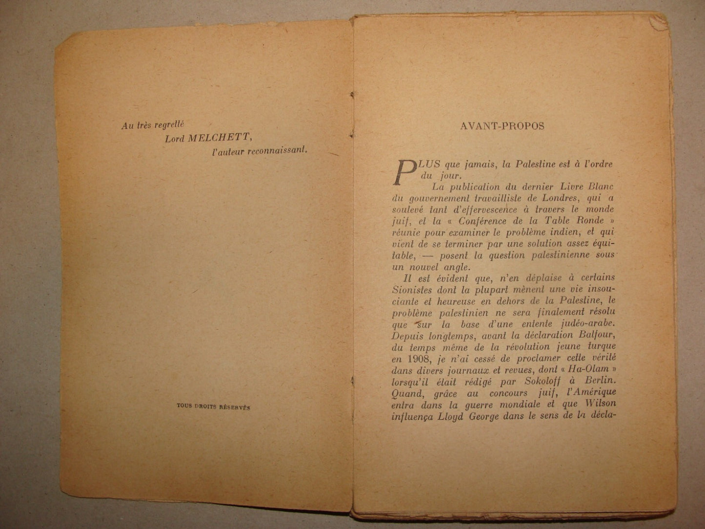 Book Jewish 1931 ITAMAR BEN AVI L'ENCLAVE French 1st Edition Zionist Palestine