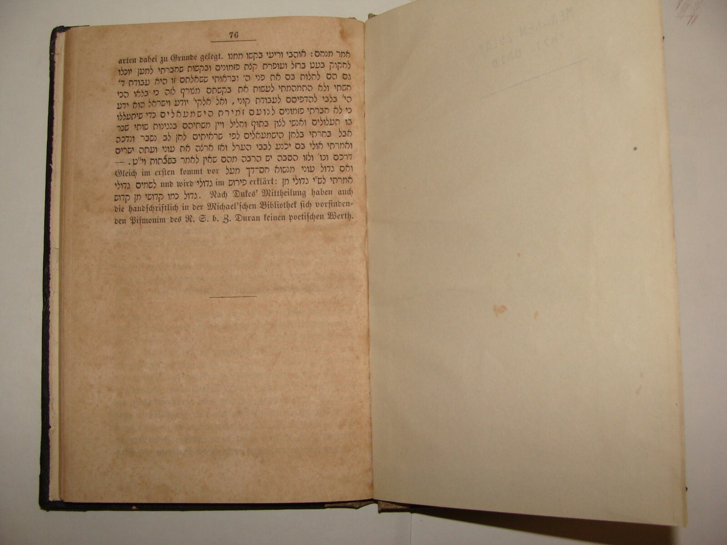 Germany Book Jewish Judaica Antique 1857 German Rabbi Wolf Piyutim Prayer Hebrew