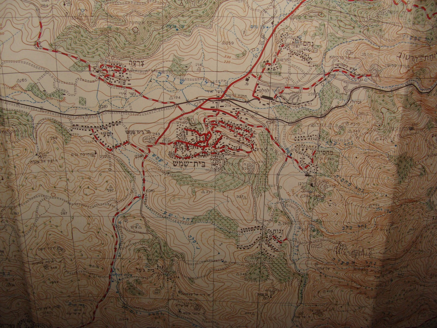 Map Jewish Judaica 1967 Israel Israeli BET BEIT SHEMESH Area Topographic