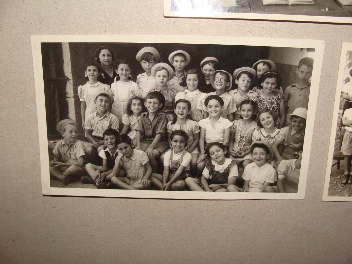 Photo Palestine Jewish Judaica 1940s Israel Hebrew School Kids Children x3