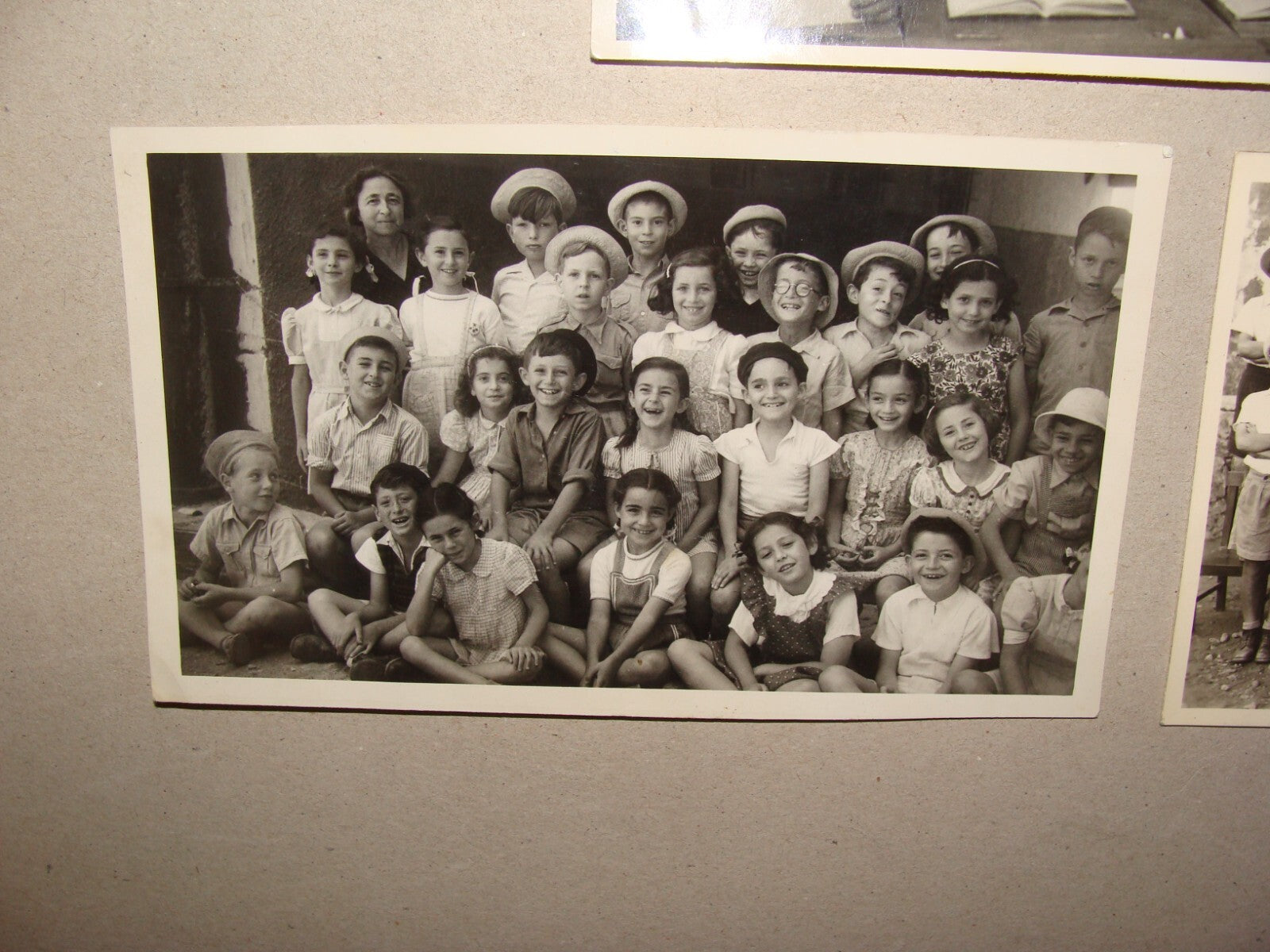 Photo Palestine Jewish Judaica 1940s Israel Hebrew School Kids Children x3