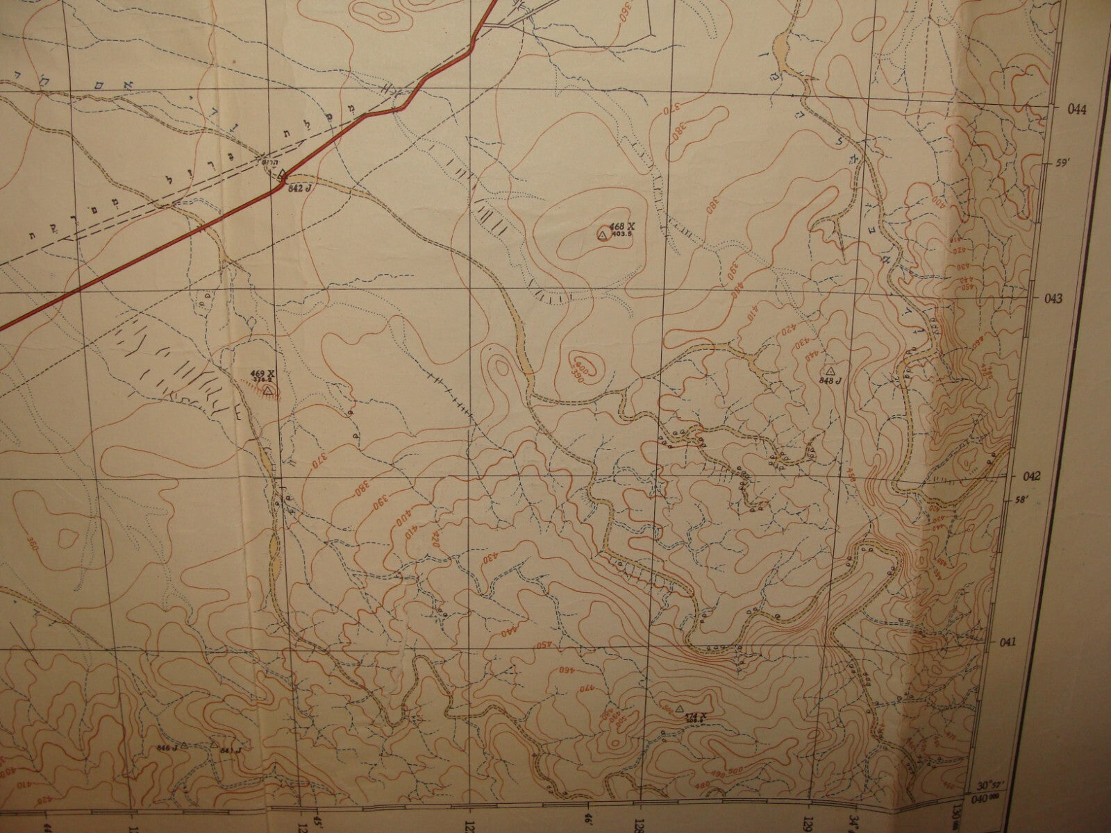 Map Israel 1950s Israeli MASHABIM Revivim Negev South Area Desert