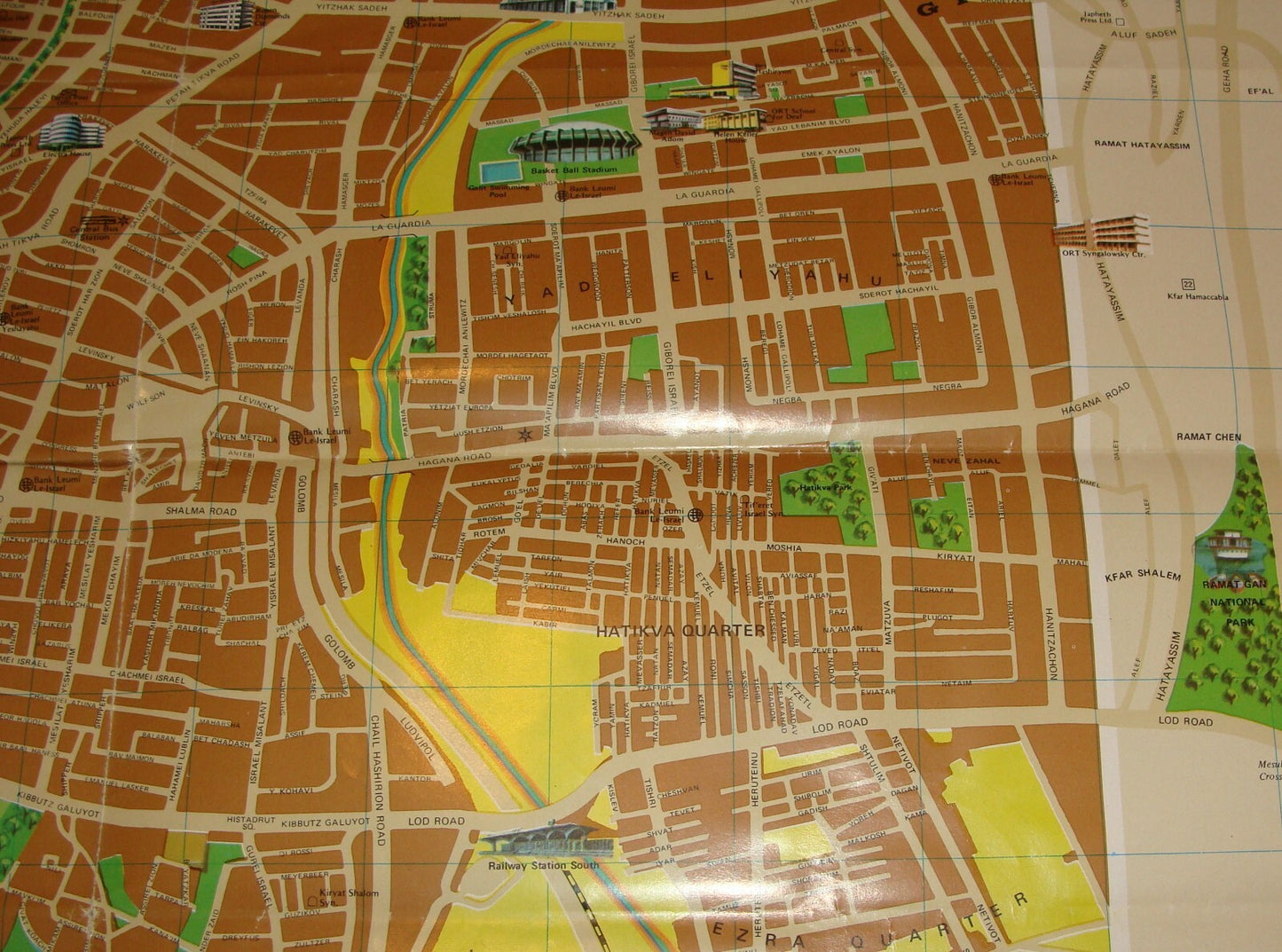 Map Jewish Judaica Israel TEL AVIV Pictorial 1980 Guide