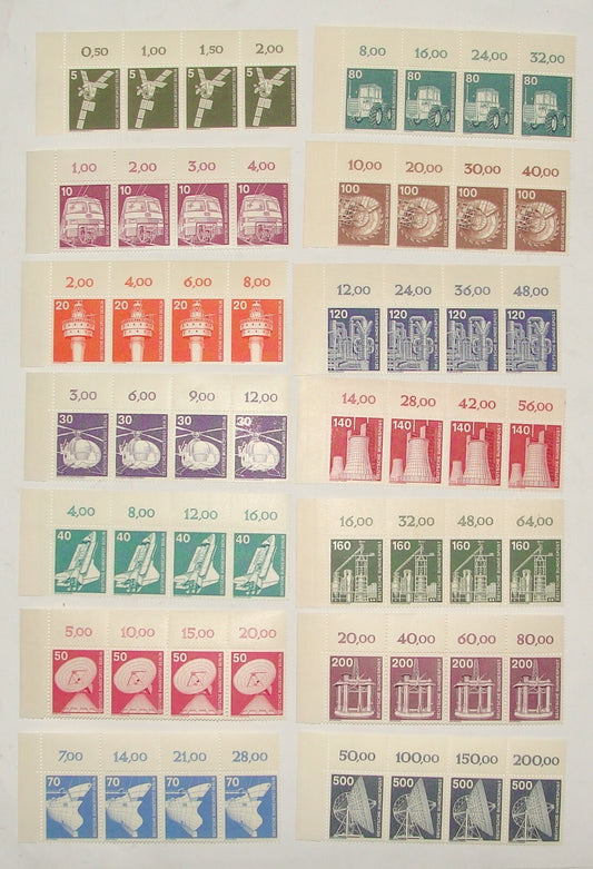 Germany   1975 Bundenpost Berlin Stamp Block Set MNH