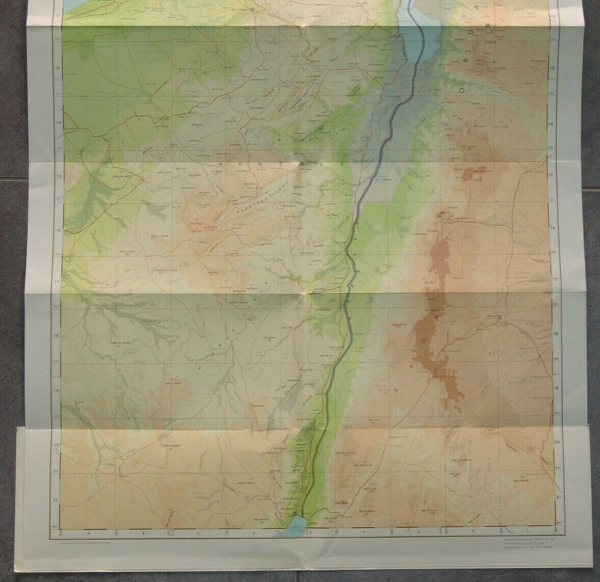 map Jewish Judaica israel israeli Cease Fire Lines Six Day War printed 1968