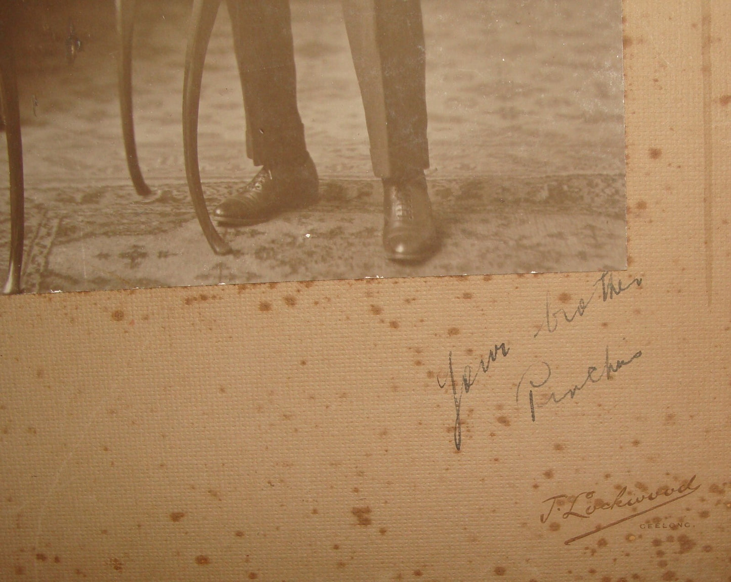 Photo Jewish Judaica 1922 Australia Geelong Cabinet x2 Zionist Yiddish Writing