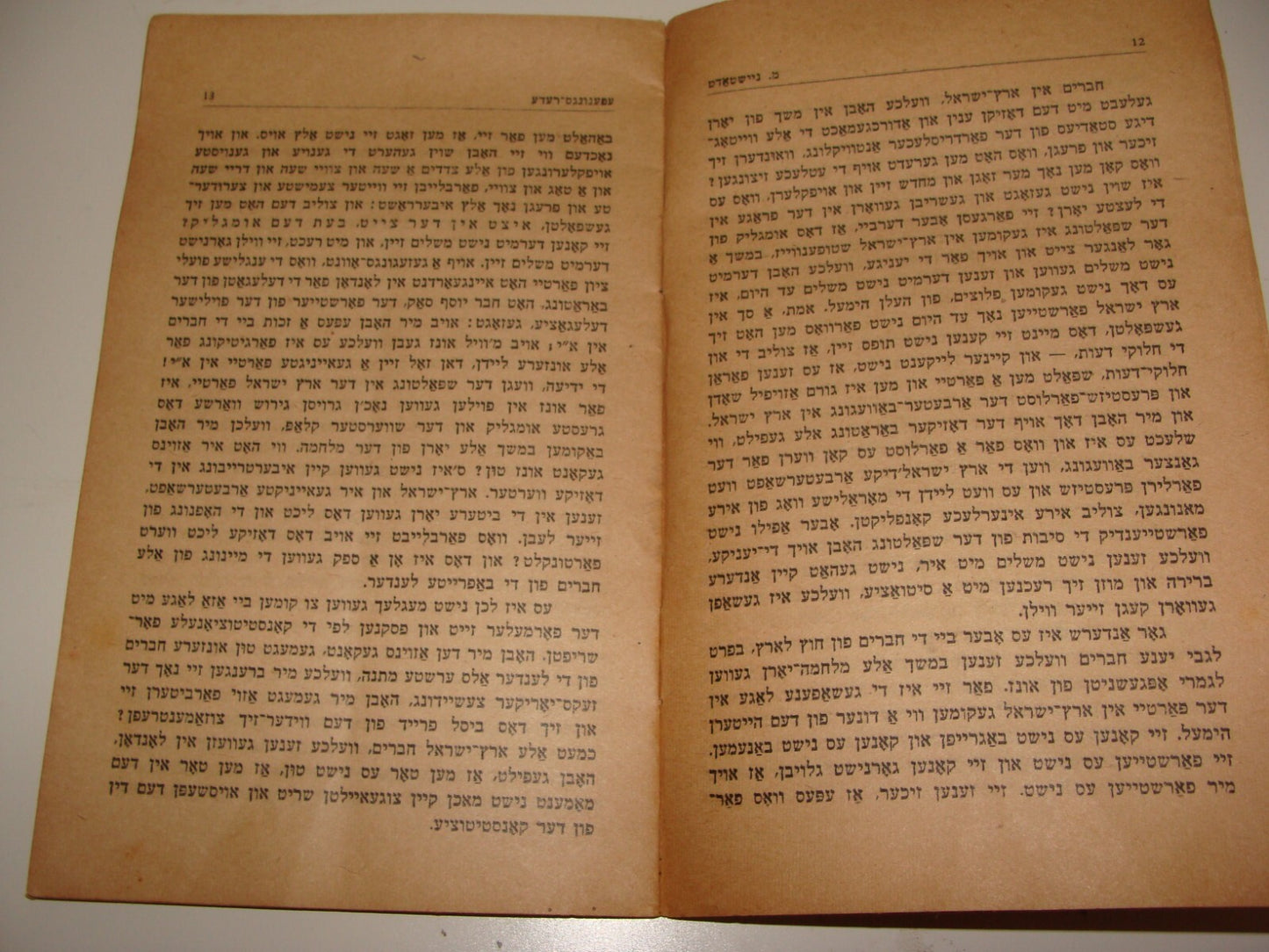 Booklet Palestine Jewish Judaica 1945 Israel Tel Aviv POALE ZION Zionist Yiddish