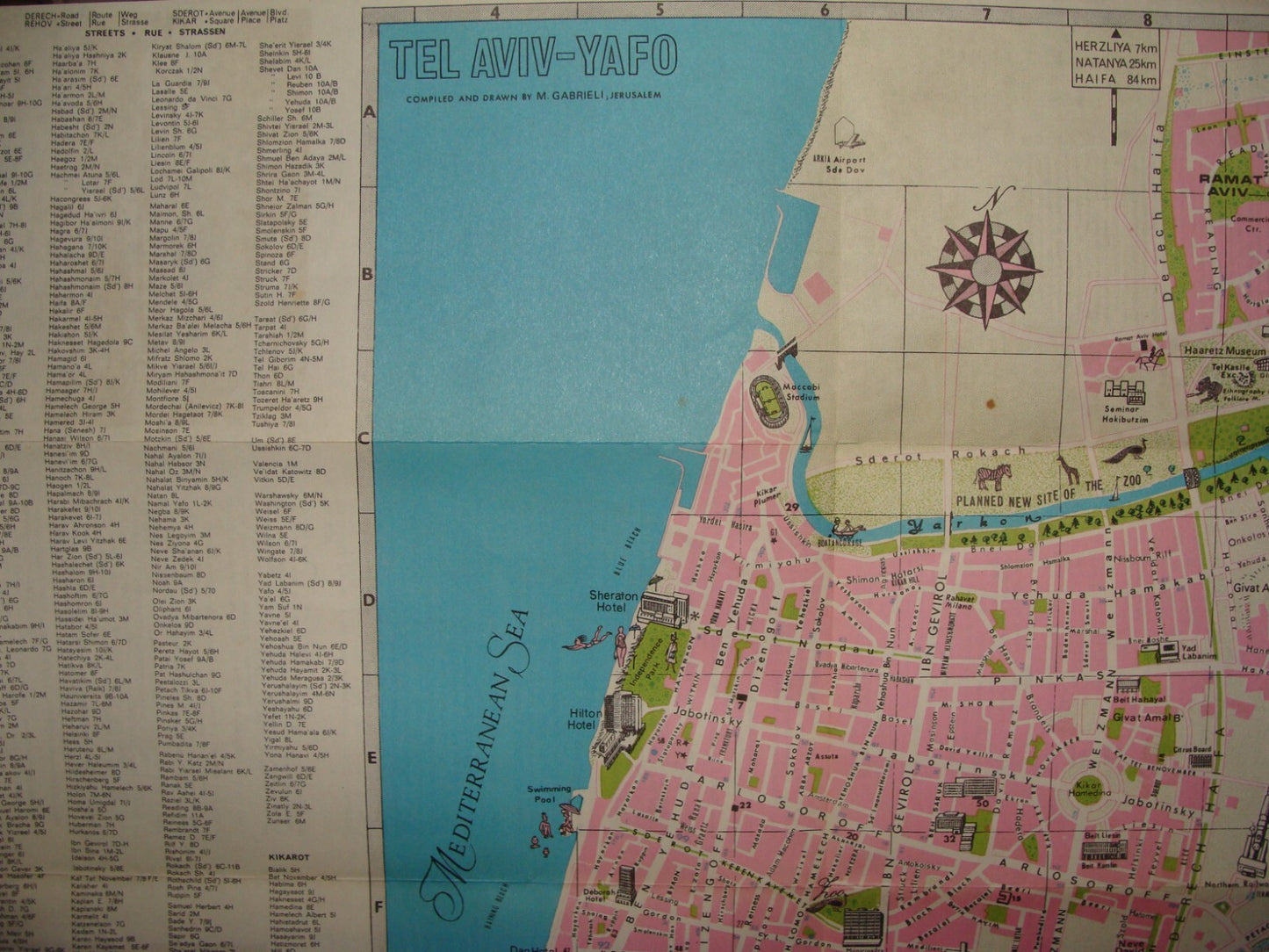 $ Map Jewish Judaica Israel Israeli 1966 TEL AVIV JAFFA Guide