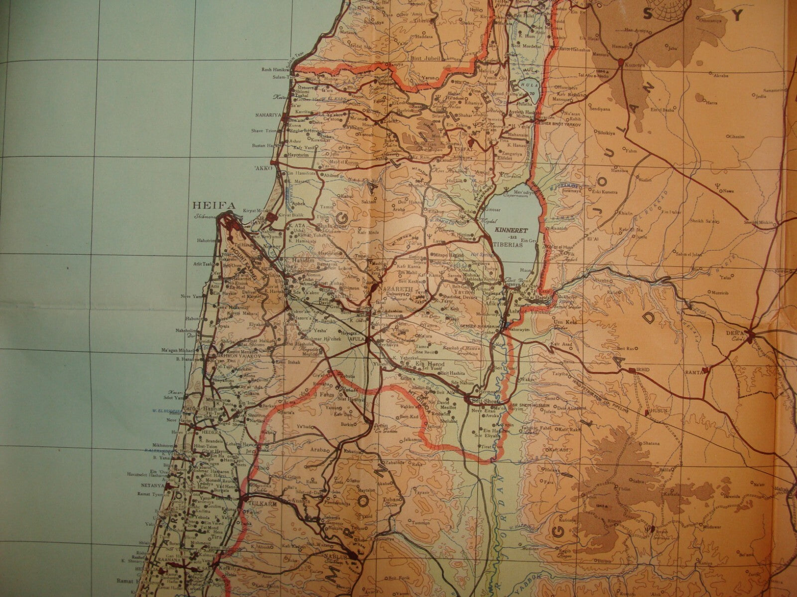 RARE 1952 ISRAEL An Up To Date Map of The Holy Land Jewish Hebrew LARGE SIZE