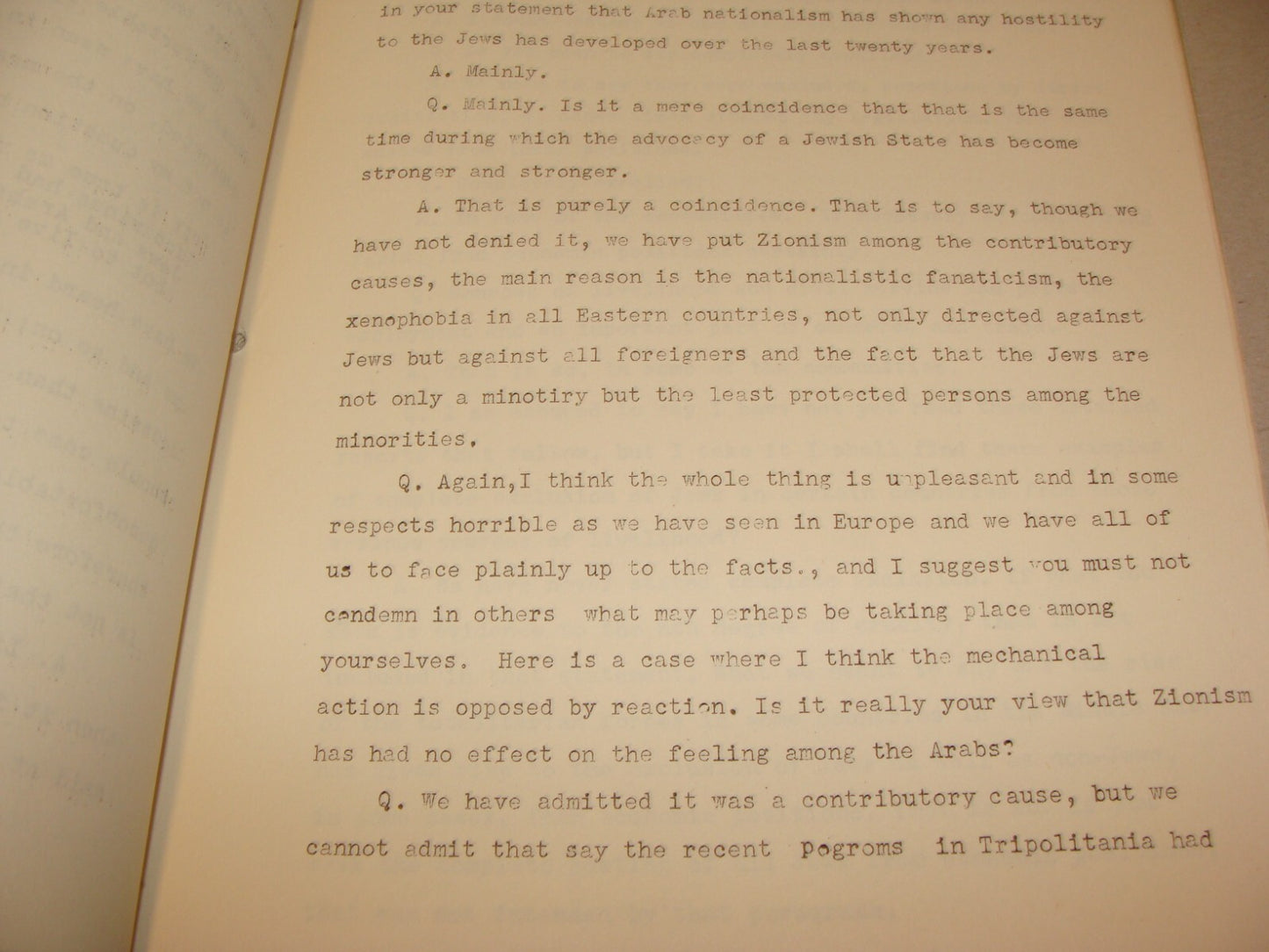 $ RARE 1946 Palestine Israel Anglo American Committee of Inquiry Public Hearings